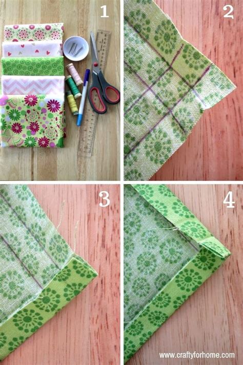 Sew Easy Handmade Mitered Corners Napkins Crafty For Home Diy