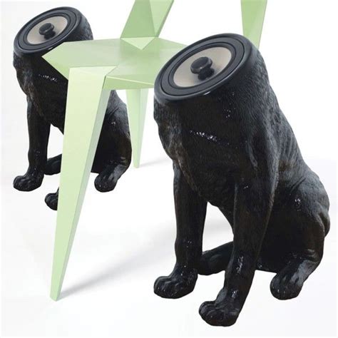 Woofers Speaker Set Black Dog Hi Fi Speakers Quirky Homeware Black