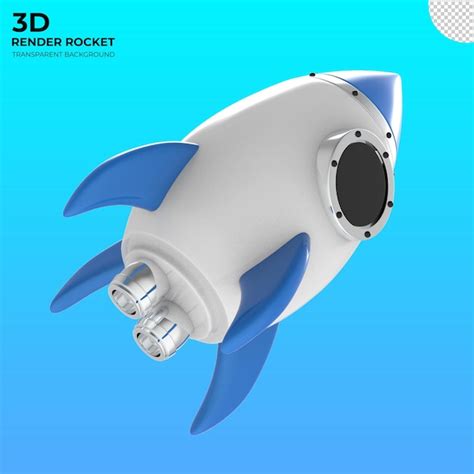 Premium PSD 3d Render Illustration Spaceship Rocket Isolated Background