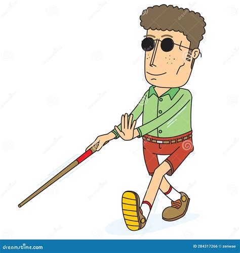 Walking Blind Man on the Street Stock Vector - Illustration of people ...