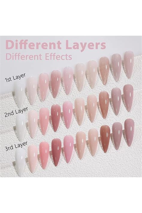 Shoyum Jelly Nude Gel Nail Polish Set Pcs Sheer Milky White Pink Transparent Gel Polish Kit