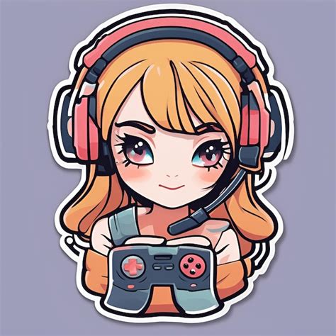 Vector Gamer Girl With Colorful Background Premium Ai Generated Image