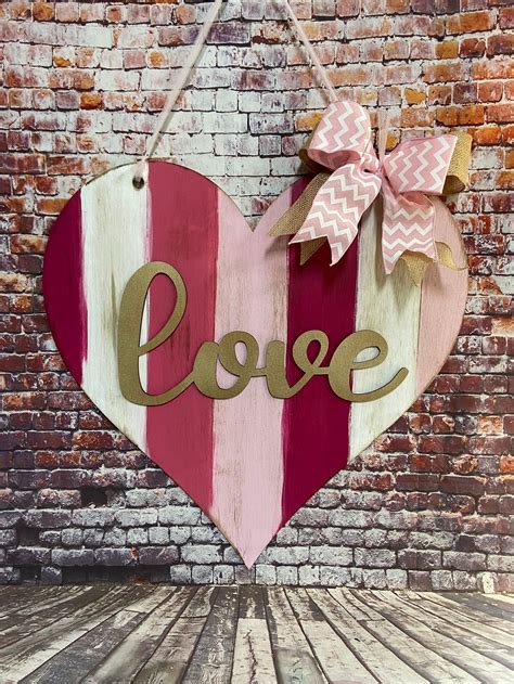 Love Pallet Heart Door Hanger Etsy