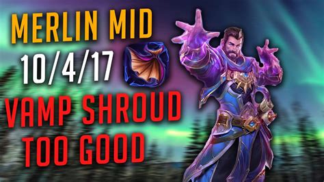 Vampiric Shroud Is Good Merlin Mid Smite Gameplay Youtube