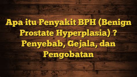 Apa Itu Penyakit Bph Benign Prostate Hyperplasia Penyebab Gejala