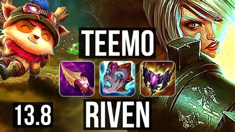 Teemo Vs Riven Top 10 0 5 Legendary 900k Mastery 300 Games Kr