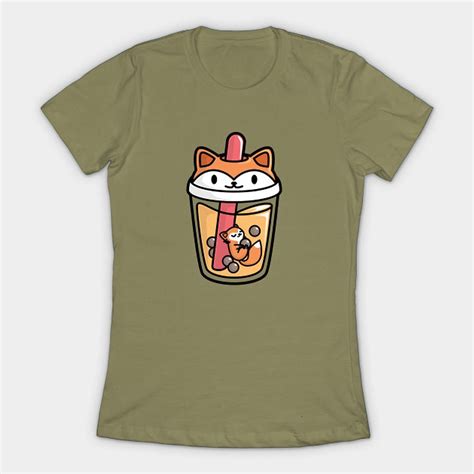 Bubble Tea With Cute Kawaii Fox Inside Bubble Tea T Shirt Designed And Sold By Pascal Blanché