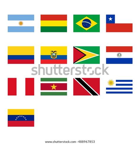South America Flags Stock Vector Royalty Free 488967853