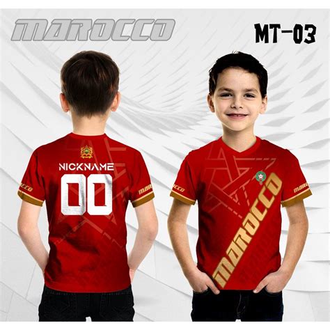 Jual Jersey Piala Dunia Qatar Anak Maroko Morocco Free Custom Baju