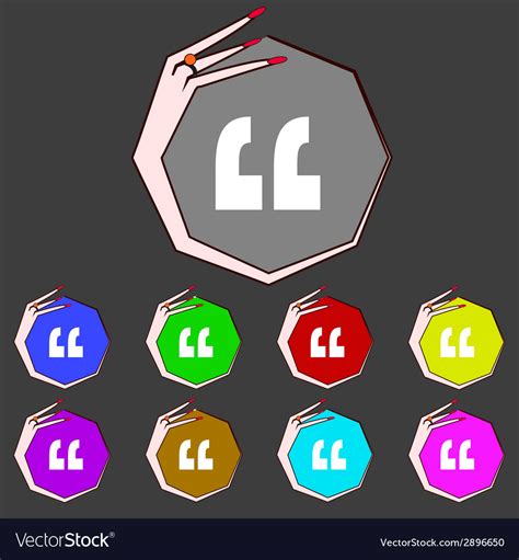 Quote Sign Icon Quotation Mark Symbol Double Vector Image