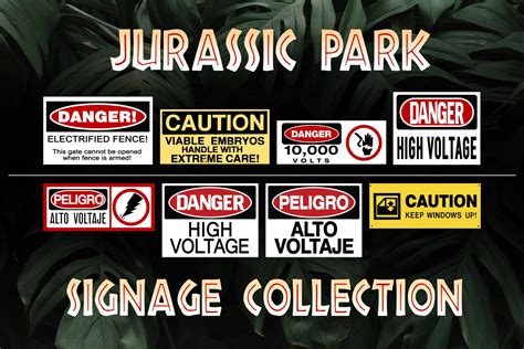 Jurassic Park Prop Replica Signage Jurassic Park Danger Sign Jurassic Park Sign Caution Sign