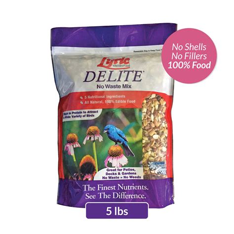 Lyric Delite Wild Bird Seed No Waste Bird Food Mix With Shell Free