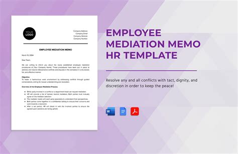 Employee Mediation Memo HR Template In Word PDF Google Docs