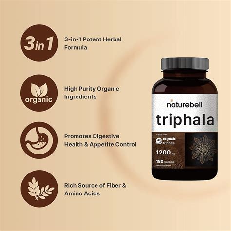 Naturebell Suplemento Triphala De Doble Fuerza Hecho Con Amla Org Nica