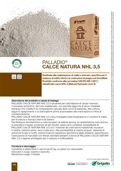 CALCE NATURA NHL 3 5 Calce Idrata E Idraulica By Fornaci Calce Grigolin