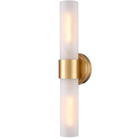 CLAXY 4 9 In 2 Light Gold Modern Wall Sconce With Standard Shade DZ