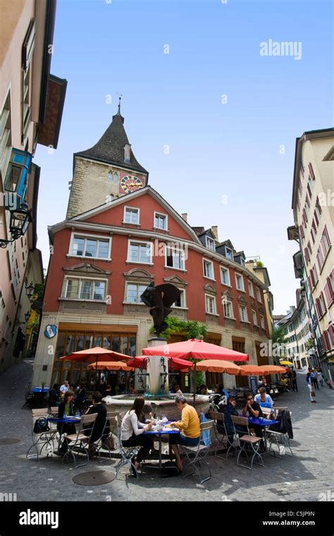 Restaurant In Old Town Zurich Switzerland Stock Photo Alamy