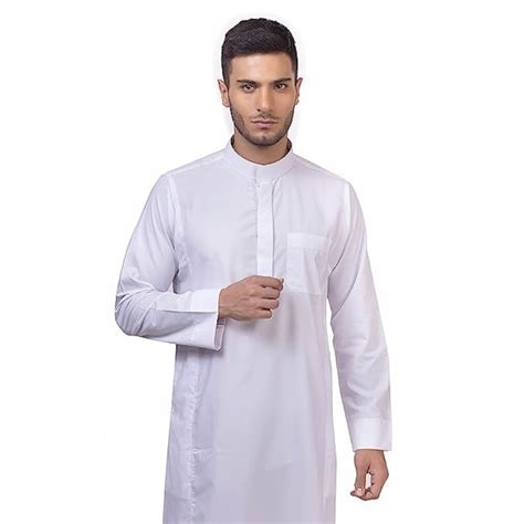 Black Mens Thobe Jubba Nehru Stand Collar Islamic Clothing Muslim