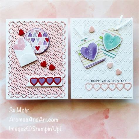 Two Valentine S Day Cards Made With Stamping And Paper