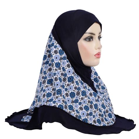 Muslim Women Turban Hijab Pull On Shawl Instant One Piece Amira Wrap