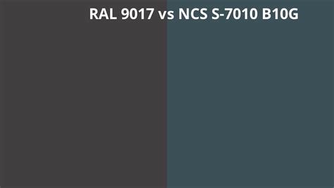 Ral 9017 Vs Ncs S 7010 B10g Ral Colour Chart Uk