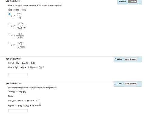 Solved What Is The Equilibrium Expression Kc For The