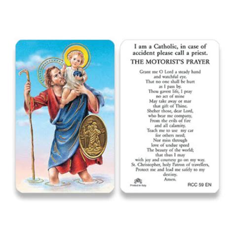 Pkg Saint Christopher Wallet Size Prayer Card English Etsy