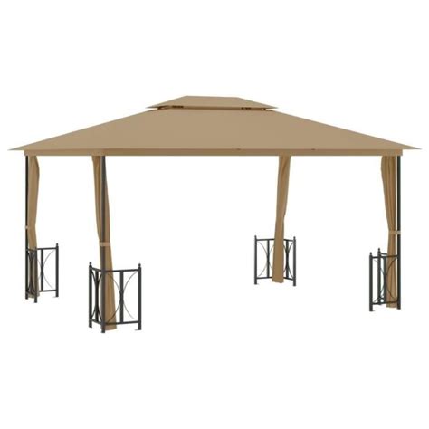 WEI Tonnelle Avec Parois Et Toit Double 3x4 M Taupe WEI318545