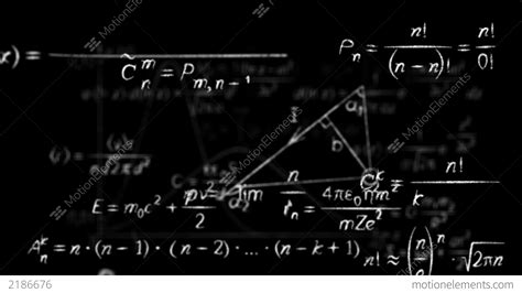 Math Physics Formulas Black And White Loopable Stock Animation 2186676