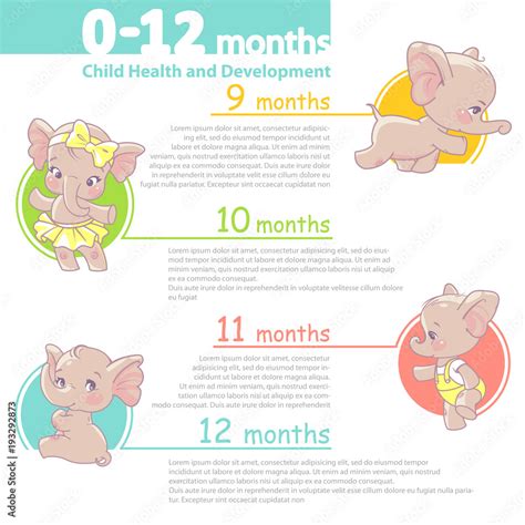 set  baby health  development icon infographic  baby growth