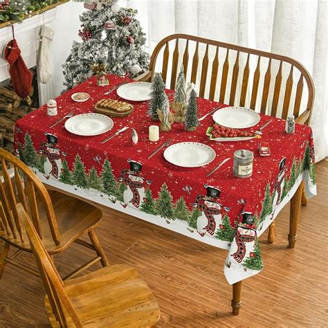 Amazon Horaldaily Christmas Tablecloth Inch Winter Snowman