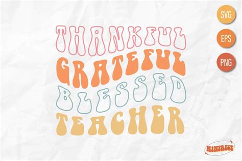 Retro Thankful Teacher Thanksgiving Svg Graphic By Mintrist · Creative