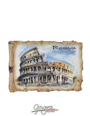 Il Poliziano Calamita In Legno Con Disegni Roma Colosseo