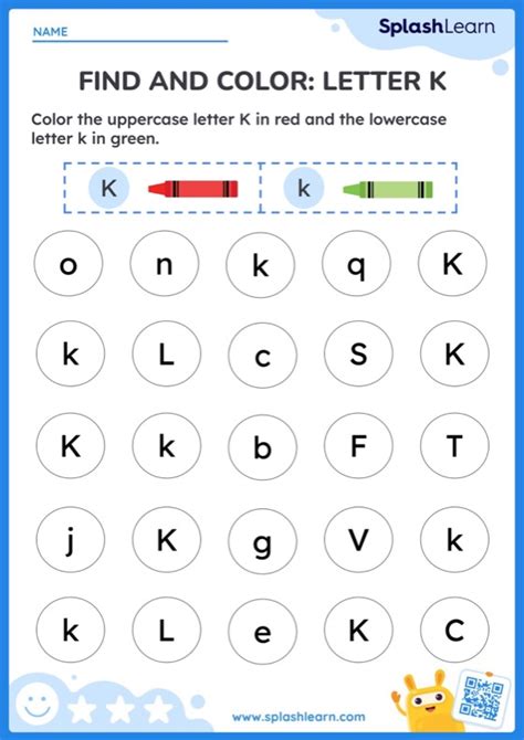 Find And Color Letter K Worksheet