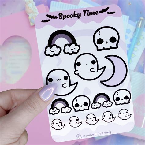 Spooky Time Sticker Sheet - Magical Kawaiiland Shop