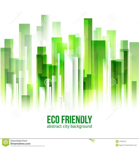 Eco Friendly Green City Background Stock Vector Illustration Of