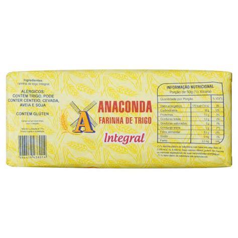 Farinha De Trigo Integral Anaconda Pacote 1kg Supermercado Trento