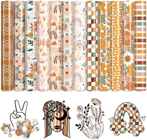 Amazon Whaline Sheets Boho Heat Transfer Vinyl Retro Boho