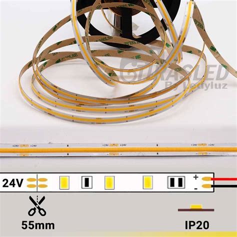 TIRA LED COB 24V 12W IP20 LUZ CALIDA 3000K Longtitud Metros Tira LED