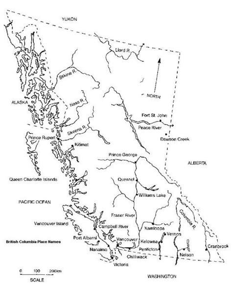 British Columbia Printable Map Printable Maps Columbia Map Map