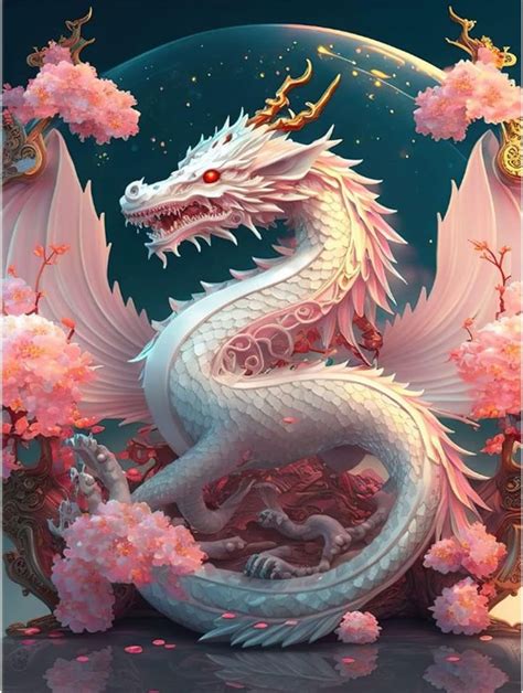 MXJSUA Dragon And Moon 5D Diamond Painting Kits For Adults DIY Diamond