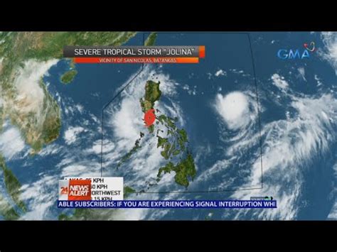 PAGASA 2PM Bulletin Severe Tropical Storm Jolina Nasa Batangas Area