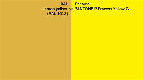 RAL Lemon Yellow RAL 1012 Vs Pantone P Process Yellow C Side By Side