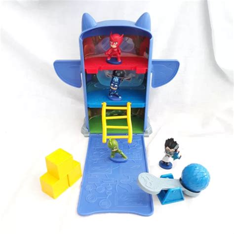 Pj Masks Fold N Go Headquarters Hq Playset With Figures Catboy Owlette Gekko 1 £1099