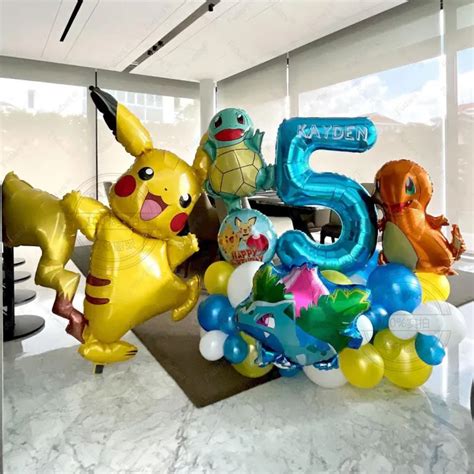 Pokemon Birthday Balloons Garland Arch Kit 40 Number Foil Balloons