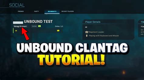 MODERN WARFARE HOW TO CHANGE YOUR CLAN TAG TO UNBOUND COD MW UNBOUND