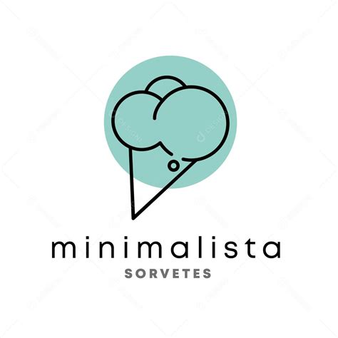 Logo Sorveteria Minimalista Sorvetes AI Editável zip Minimalista