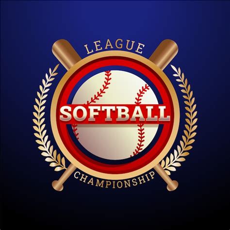 Premium Vector | Softball logo design template