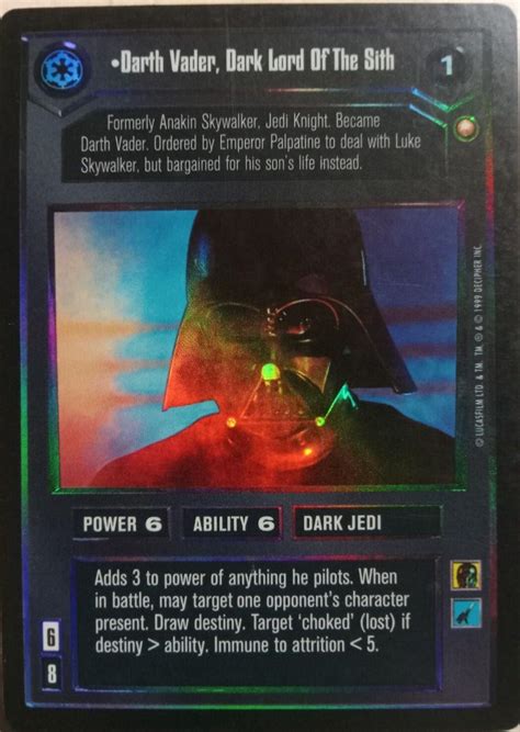 Darth Vader Dark Lord Of The Sith Foil Prices Star Wars CCG