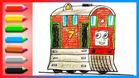 How To Draw Toby No 7 Brown Tram Engine Drawing And Learning